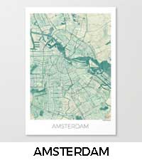 Amsterdam Map City Art Posters
