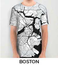 Boston Map City Art Posters
