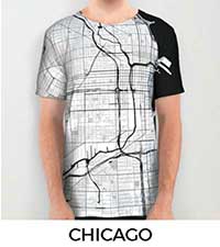 Chicago Map City Art Posters