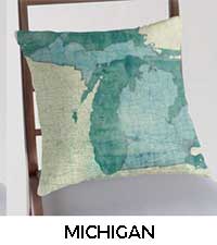 Michigan Map City Art Posters