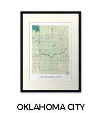Oklahoma City Map Art Posters