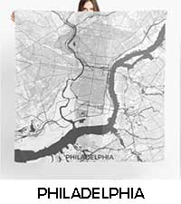 Philadelphia Map City Art Posters