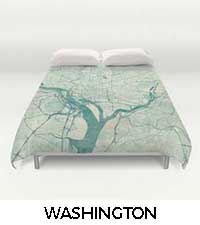Washington Map City Art Posters