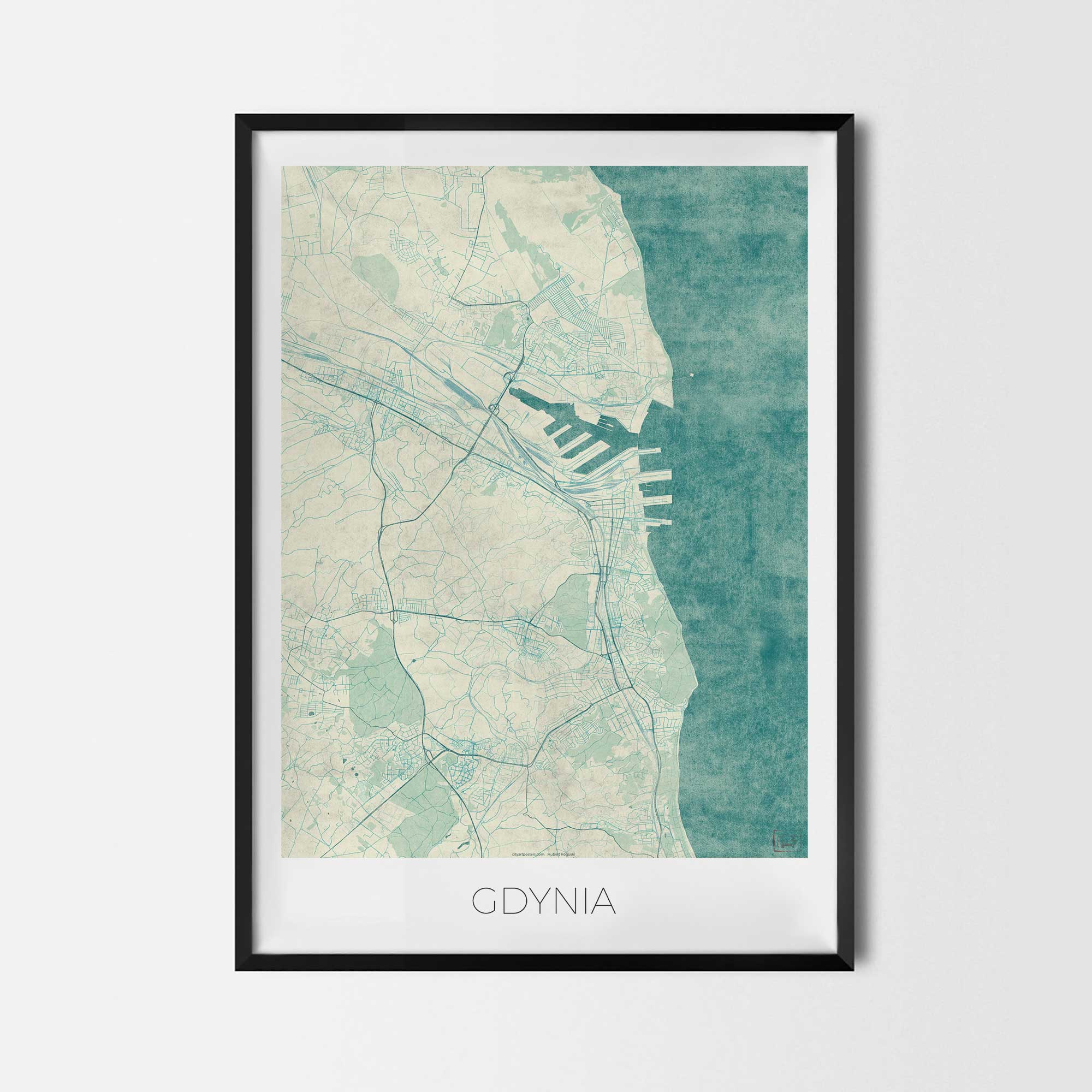 Gdynia Plakat Miasta Mapa