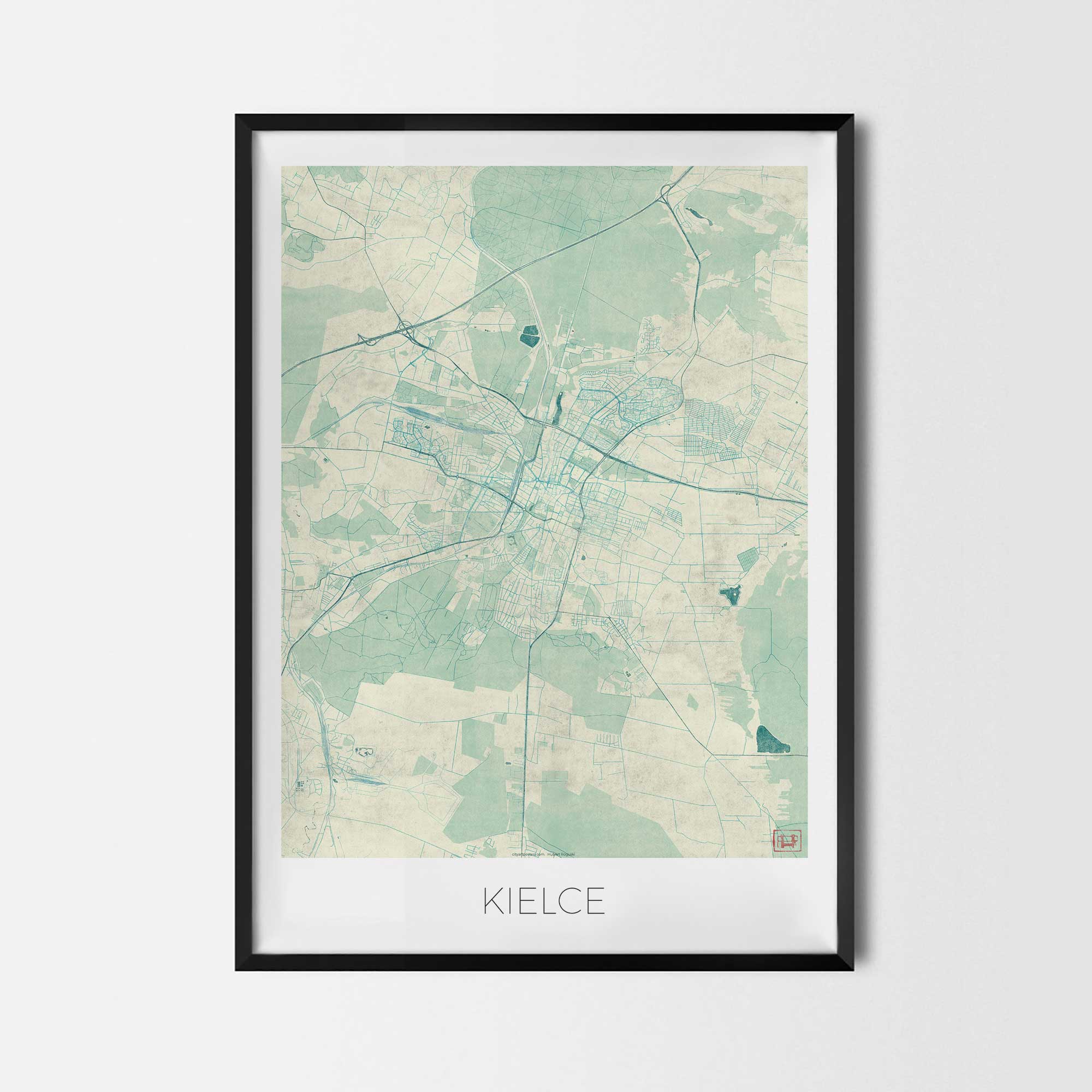 Kielce Plakat Miasta Mapa