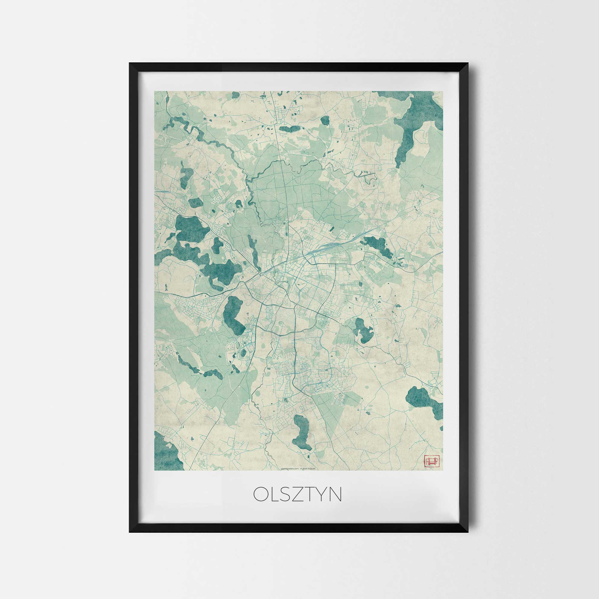 Olsztyn Plakat Miasta Mapa