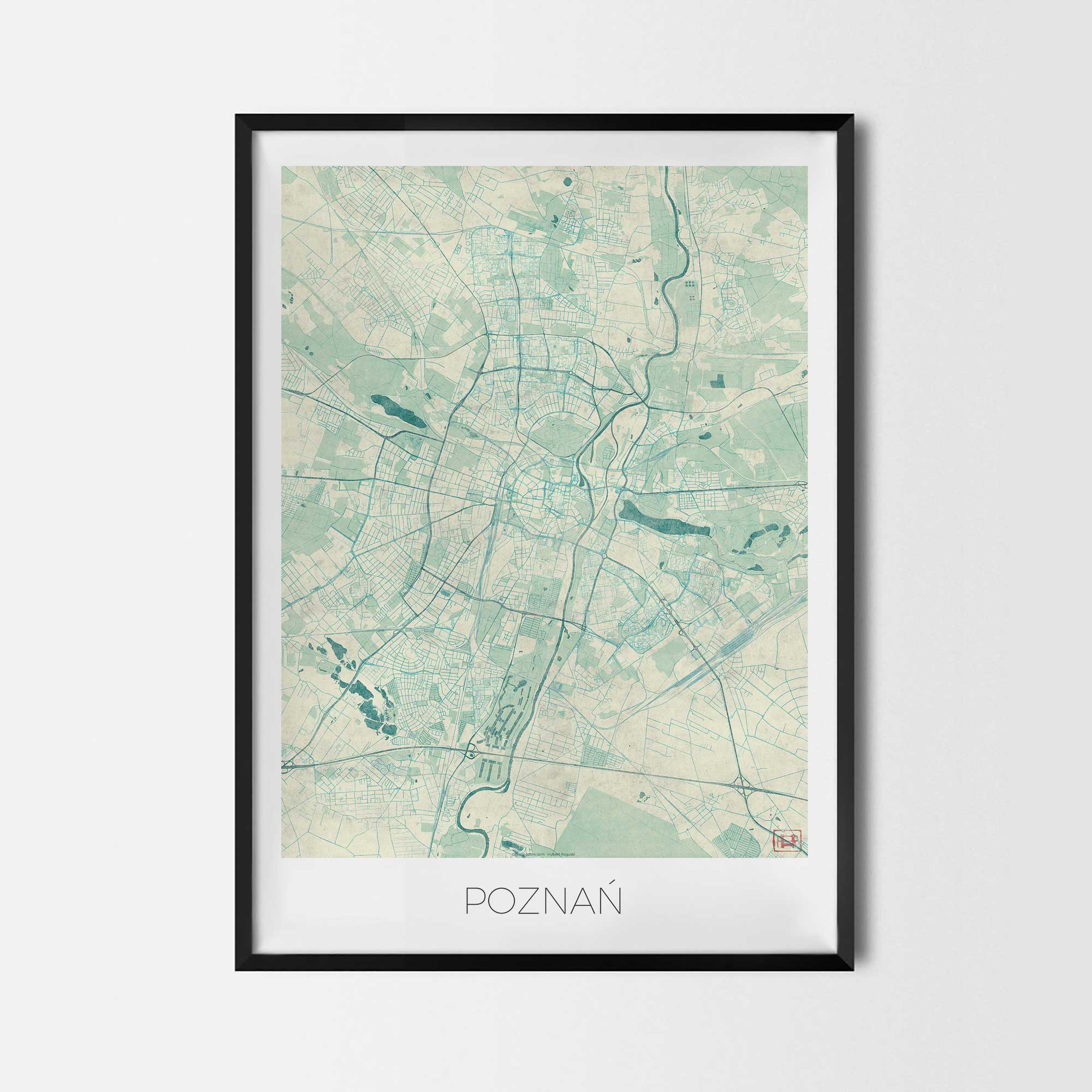Poznań Plakat Miasta Mapa