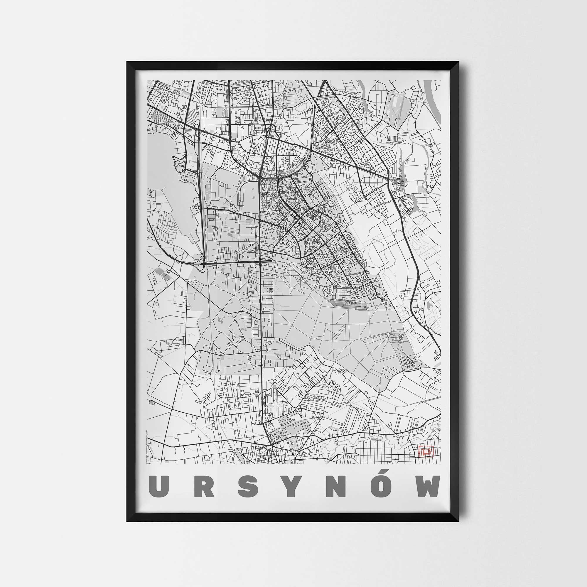 Ursynow Plakat Miasta Mapa