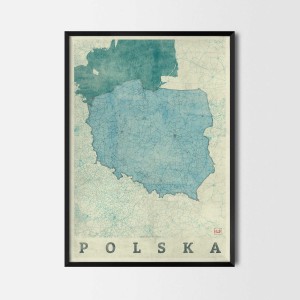 Polska Plakat Miasta Mapa