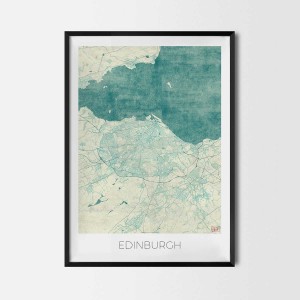 Edinburgh City Map Posters Art Prints