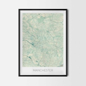 Manchester City Map Posters Art Prints