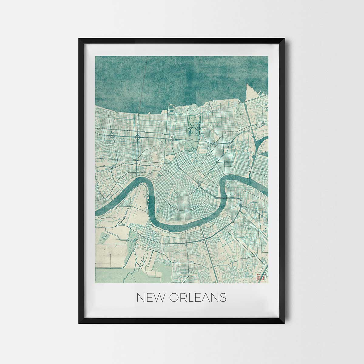 New Orleans art posters city map art posters map posters city art prints city posters