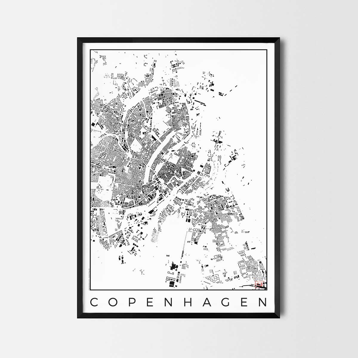 Copenhagen map poster schwarzplan urban plan