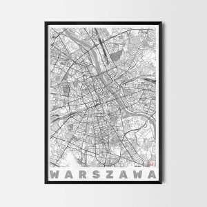 Plakat Warszawa Mapa