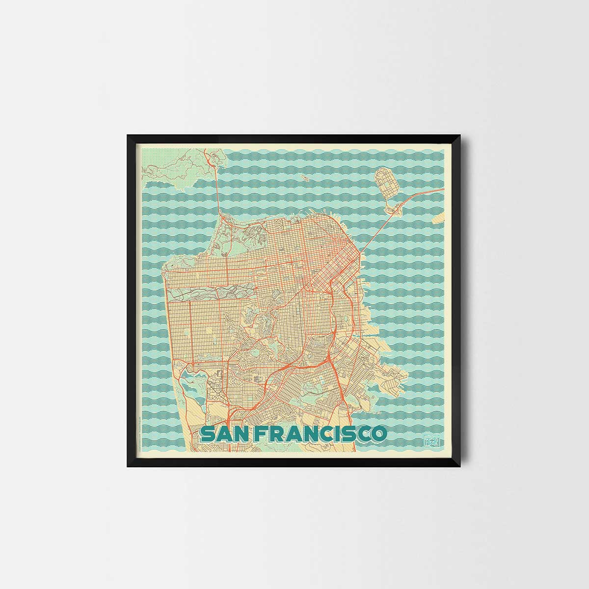 San Francisco City Prints city map art posters retro map posters city map prints city posters retro posters
