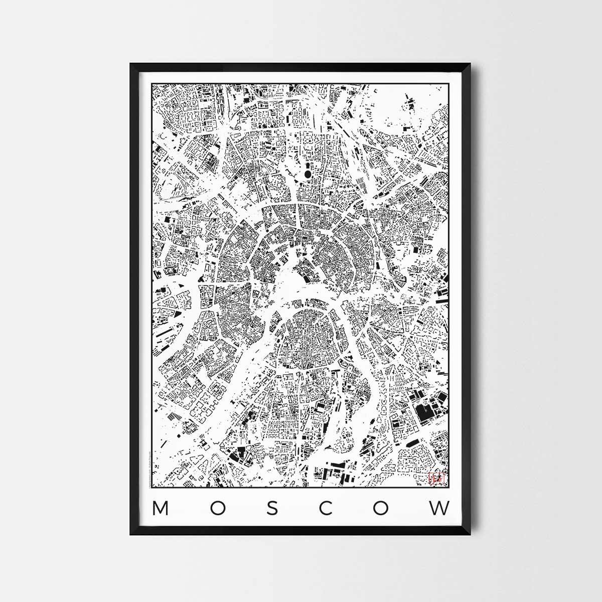 Moscow map poster schwarzplan urban plan