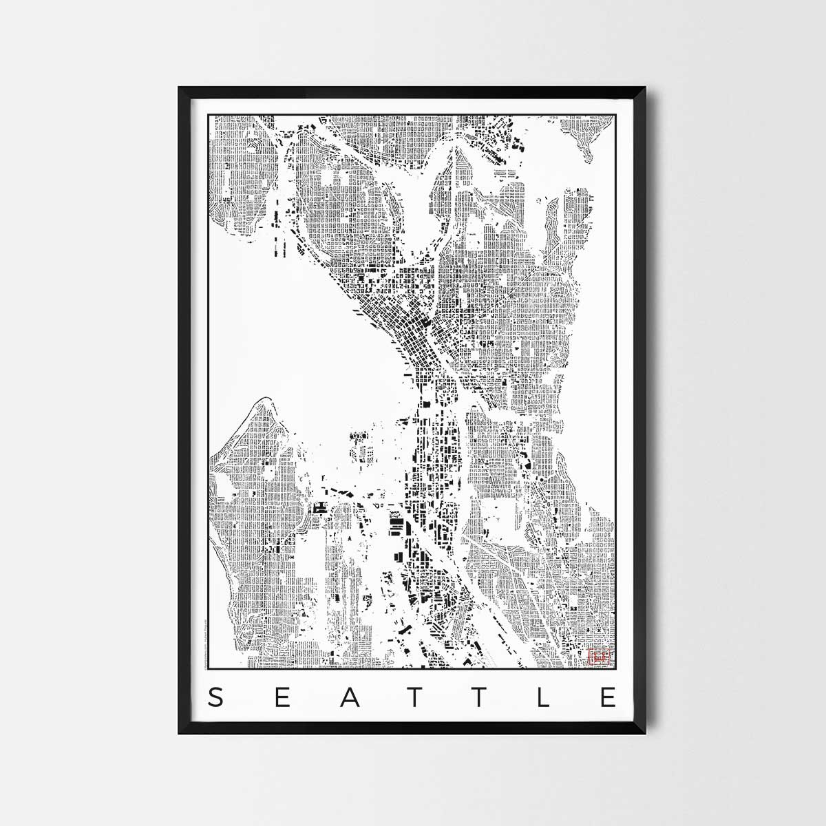 Seattle map poster schwarzplan urban plan