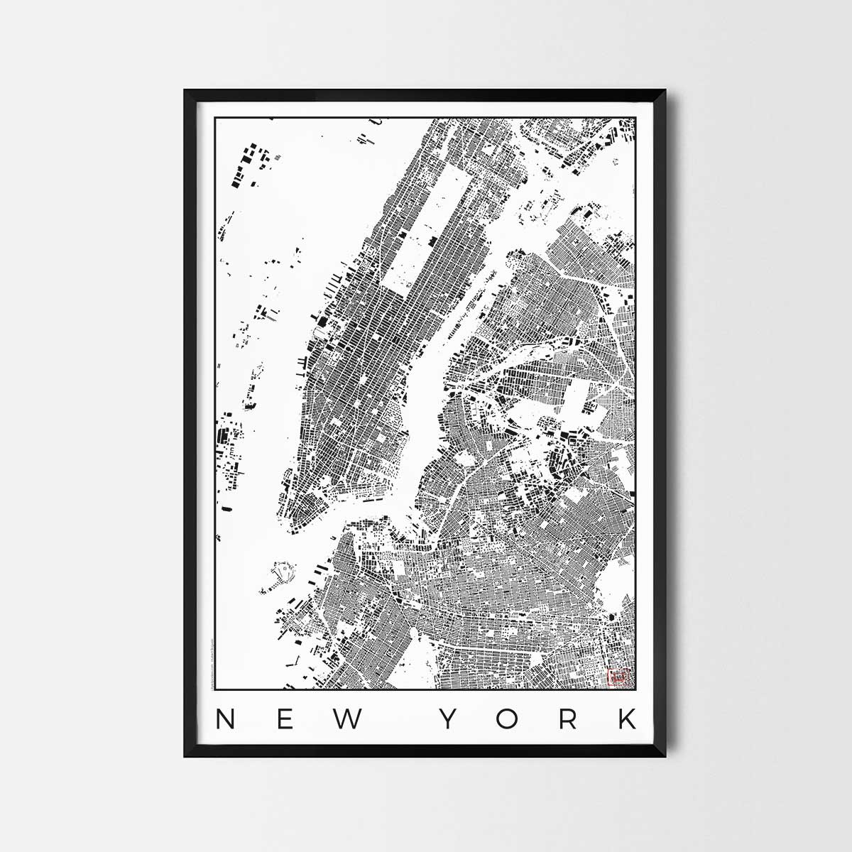 New York map poster schwarzplan urban plan
