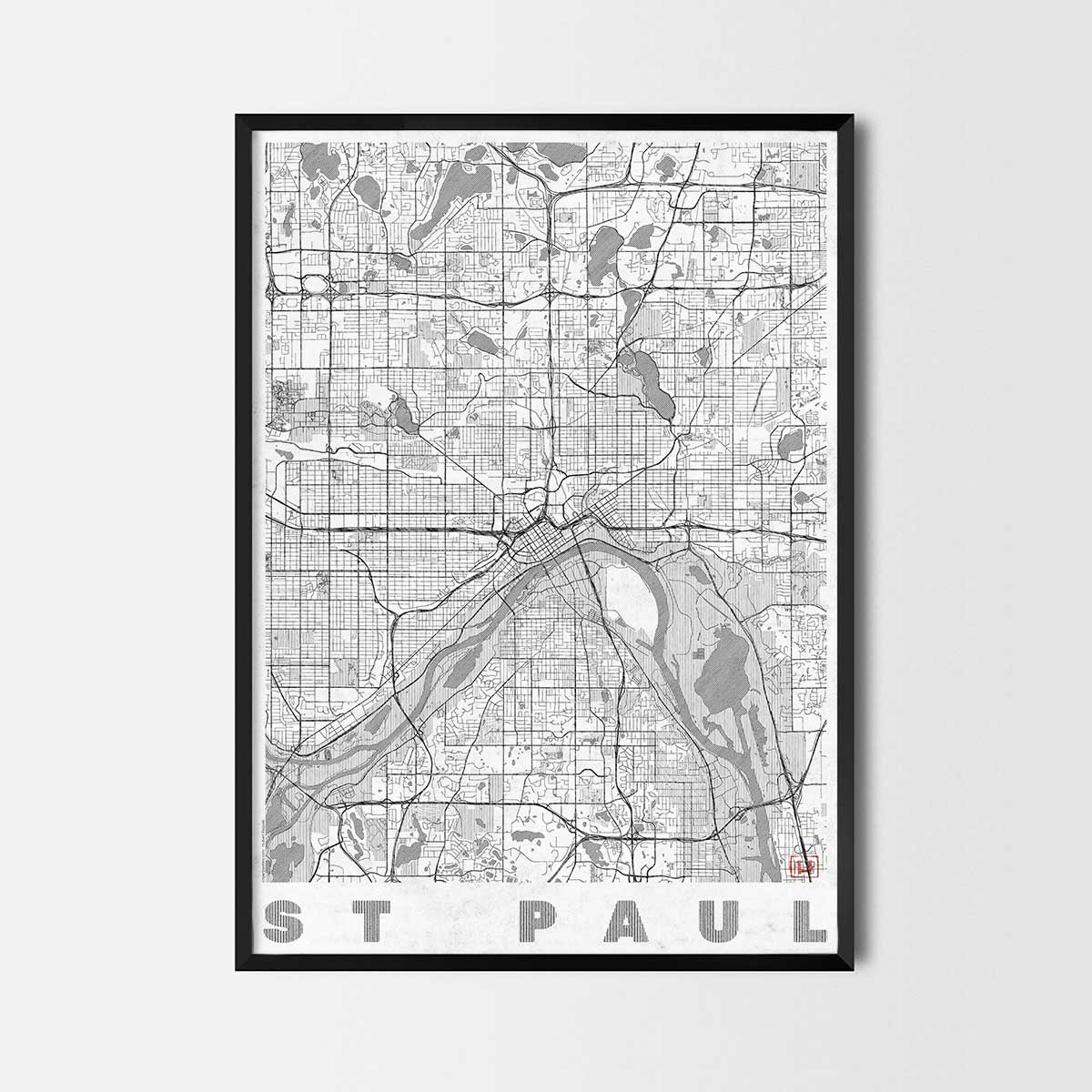 St Paul art prints city map art posters map posters city map prints city posters