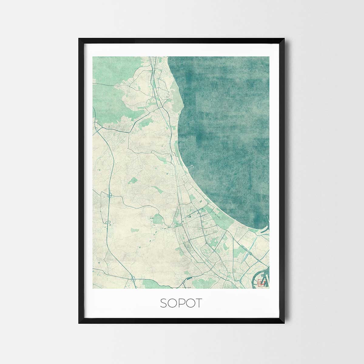 Sopot Plakat Miasta Mapa