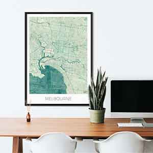Melbourne gift map art gifts posters cool prints neighborhood gift ideas
