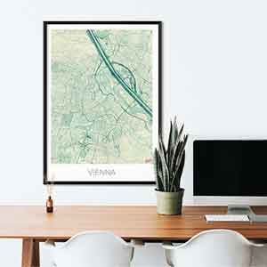 Vienna gift map art gifts posters cool prints neighborhood gift ideas