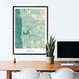 Perth gift map art gifts posters cool prints neighborhood gift ideas