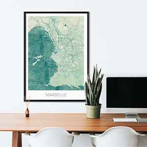 Marseille gift map art gifts posters cool prints neighborhood gift ideas