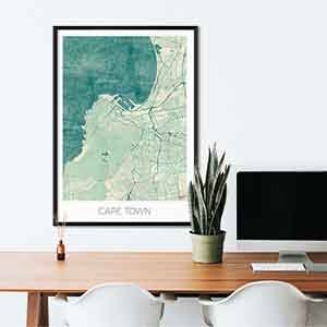 Cape Town gift map art gifts posters cool prints neighborhood gift ideas