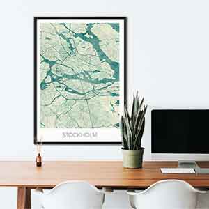 Stockholm gift map art gifts posters cool prints neighborhood gift ideas