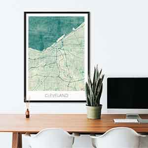 Cleveland gift map art gifts posters cool prints neighborhood gift ideas