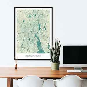 Providence gift map art gifts posters cool prints neighborhood gift ideas