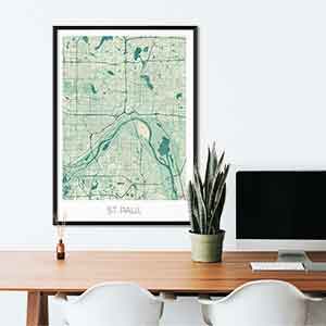 St Paul gift map art gifts posters cool prints neighborhood gift ideas