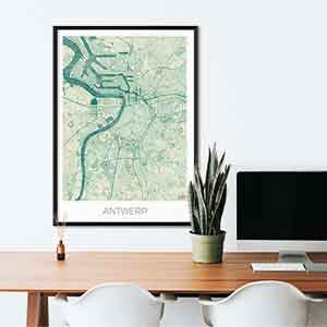 Antwerp gift map art gifts posters cool prints neighborhood gift ideas