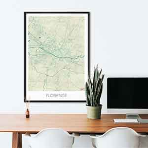 Florence gift map art gifts posters cool prints neighborhood gift ideas