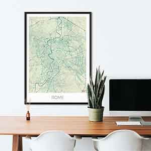 Rome gift map art gifts posters cool prints neighborhood gift ideas