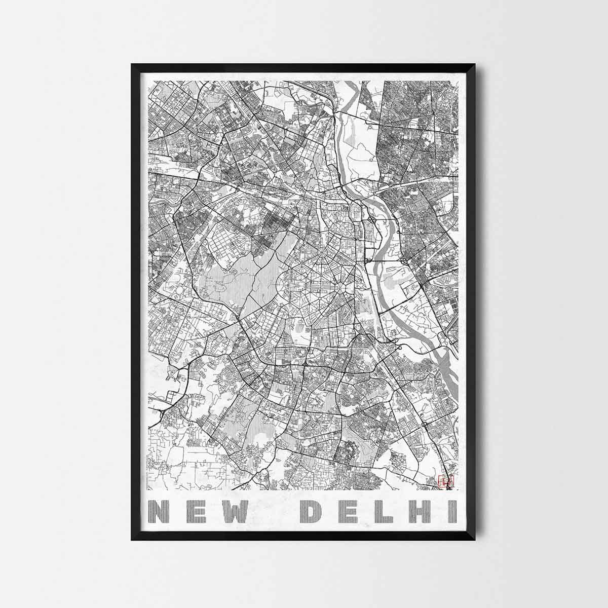 New Delhi art prints - City Art Posters and map prints