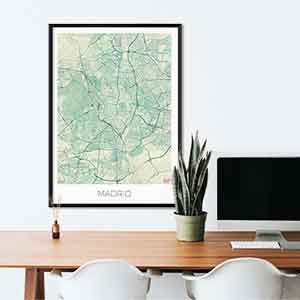 Madrid gift map art gifts posters cool prints neighborhood gift ideas
