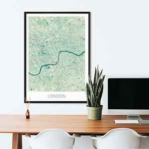 London gift map art gifts posters cool prints neighborhood gift ideas