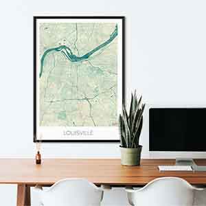 Louisville gift map art gifts posters cool prints neighborhood gift ideas