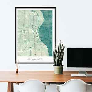 Milwaukee gift map art gifts posters cool prints neighborhood gift ideas