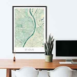 St Louis gift map art gifts posters cool prints neighborhood gift ideas